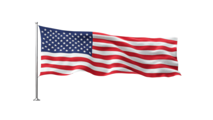 Celebrating independence american flag display in minimalist white background art modern gallery digital artwork