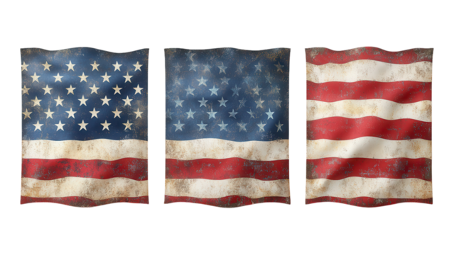 Vintage American Flags Patriotism History USA Textile Fabric Grunge Aged National Symbol Liberty - Powered by Adobe