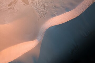 Aerial view of abstract sand dunes.