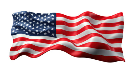 Obraz premium Celebrating american patriotism with minimalist american flag art digital artwork white background contemporary style