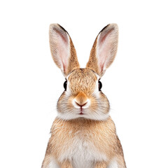 Fototapeta premium cute rabbit with long ears and soft fur, looking directly at camera