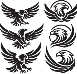Naklejka premium set of eagle logo wings