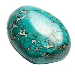 Smooth Turquoise Stone with Unique Natural Veining and Texture Details