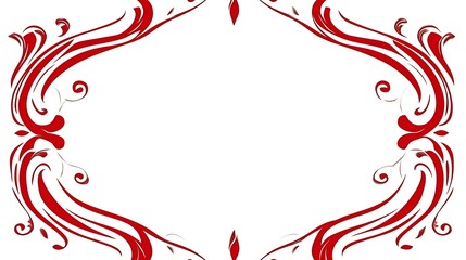 Elegant Red Swirls Frame Design Background