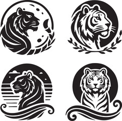 tiger head silhouette tattoo