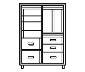 Wardrobe isolated on white Background