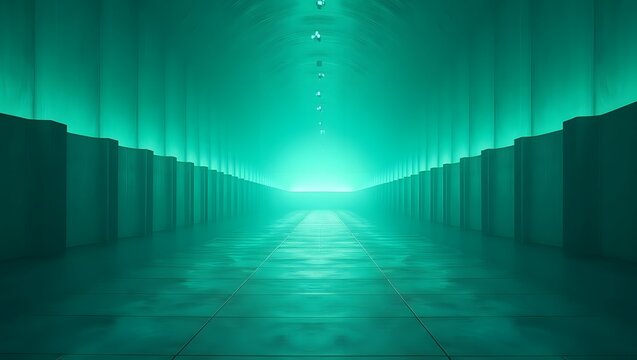 Vibrant Green Abstract: Fractal Surface with Light Effects