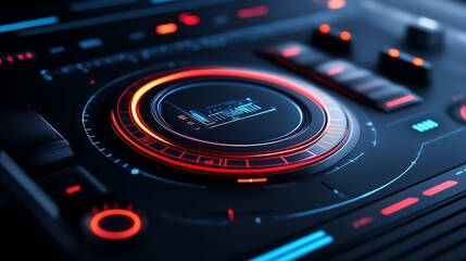 Obraz premium Hightech game interface, glowing elements, immersive design, 3D illustration