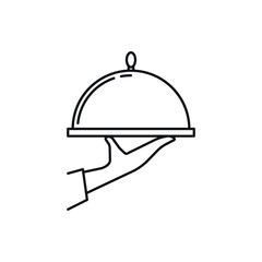 Tray with hand icon.