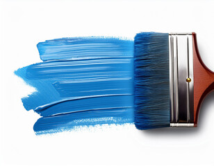 Blue paint brush isolated on transparent background