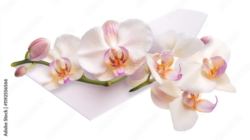 Poster a detailed view of a single flower on a plain white background
