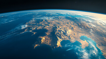 Fototapeta premium Earth’s Grace: A Serene View from the Cosmos