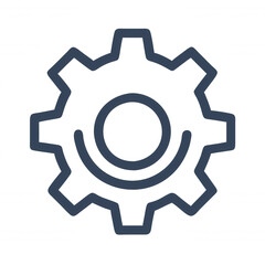 A stylized gear icon featuring a circular center and symmetrical teeth, representing mechanics and engineering.