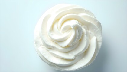 Creamy white ice cream texture displayed on a striking blue backdrop