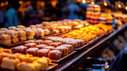 Delicious Asian Street Food: Golden Treats at Night Market