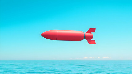 Fototapeta premium Minimalist rocket design featuring sleek lines, bold typography, and a modern aesthetic, evoking a sense of innovation and exploration.