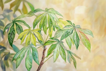 Obraz premium A close-up view of a green leafed plant with no background distractions, suitable for use in botanical or scientific contexts