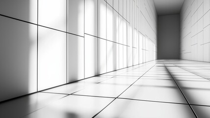 Obraz premium Noon Corridor With Geometric Shadows