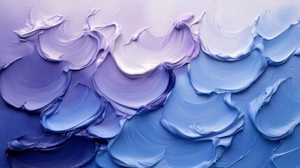 Obraz premium Abstract Impasto Painting in Shades of Blue and Purple
