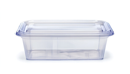 Empty plastic container for food isolated on white