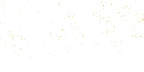 Luxury gold sparkle confetti glitter and zigzag ribbon falling down on transparent background. Vector illustration.	