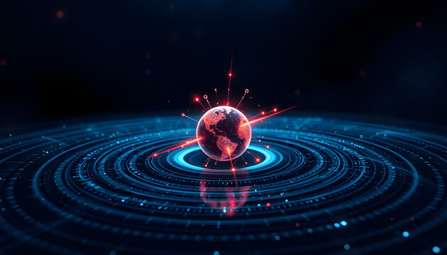 Subatomic quantum particle with spin and charge creating electromagnetic force field ripples in space, pixel art, with white tones
