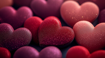 Obraz premium Velvet Hearts Background Elegant Romantic Design