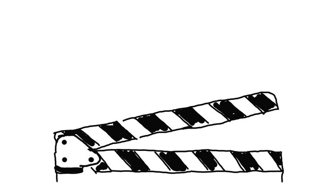 clapper board or movie slate on white background.Graphic and llustration