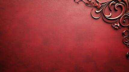 Red Background With Ornate Corner Design