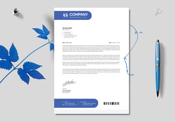 Letterhead Templates Navy Blue Colour Accent