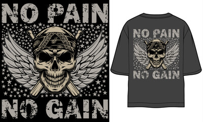NO PAIN NO GAIN. t shirt design ,vector ,typography ,illustration. 