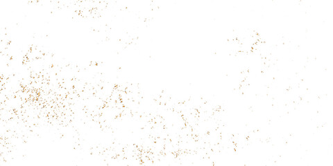 Abstract doted and confetti golden glitter and dust particles splatter on transparent background. Dust golden grunge background. Vector illustration.