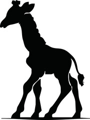 Giraffe silhouette. Giraffe black icon on white background