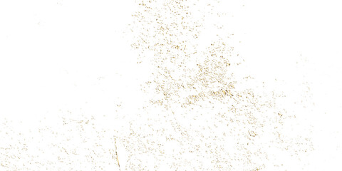 Abstract doted and confetti golden glitter and dust particles splatter on transparent background. Dust golden grunge background. Vector illustration.