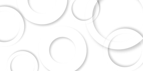 Abstract background with circle white abstract geometric background with soft light white paper circles in design .Gray abstract. Modern design background for report and project presentation template.
