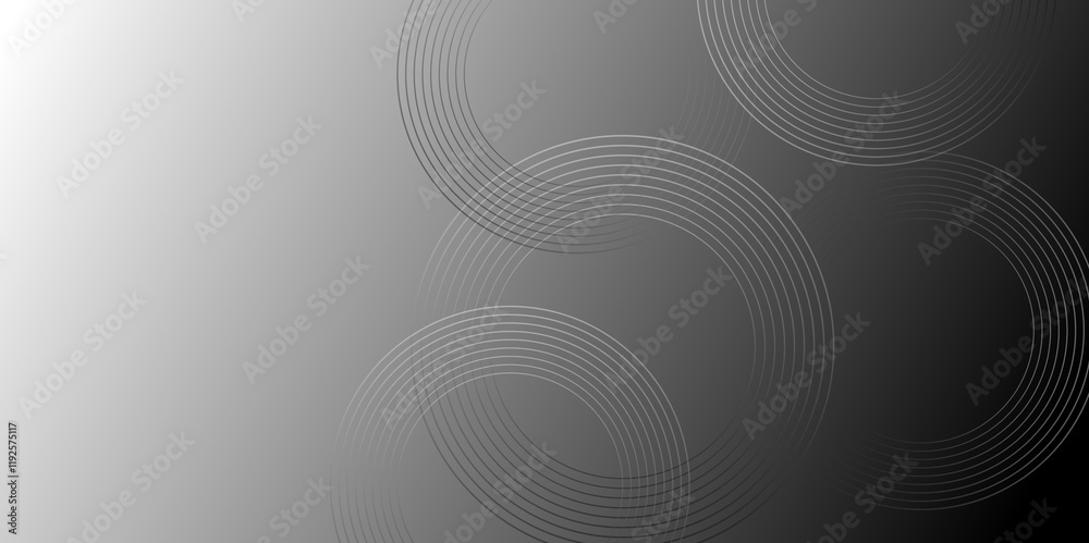 Fototapete abstract grey gradient background with circle rings. spiral sound wave rhythm line dynamic shape abs