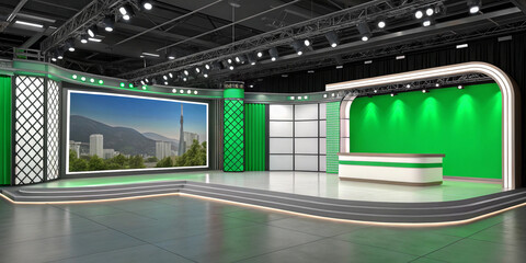 An Engaging 3D Rendered Virtual TV Show Backdrop for Dynamic Presentations