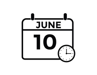 June 10 - Daily Calendar Icon with day of month
