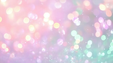 Obraz premium Soft pastel pink and purple bokeh lights create a dreamy and gentle shimmering celebratory background.