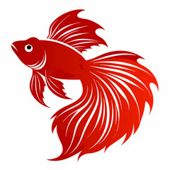 Obraz premium Betta bass fish vector silhouette illustration on white background