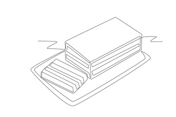 Lapis legit cake concept one-line drawing