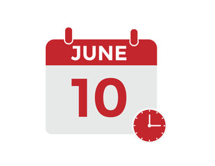 June 10 - Daily Calendar Icon with day of month
