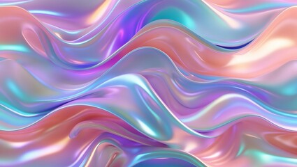 Obraz premium Colorful swirling pattern with iridescent hues creating a visually dynamic abstract design suitable for various creative applications