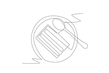 Lapis legit cake concept one-line drawing