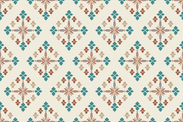 Carpet ikat floral pattern,fabric pattern on navy blue background vector illustration.Ikat ethnic oriental embroidery.Aztec style,abstract background.design for texture,clothing,decoration,carpet,rug.