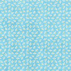 Seamless floral background fabric with ditsy and daisy pattern
