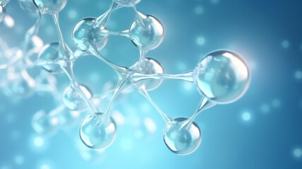 3d glass molecules or atoms science background.

