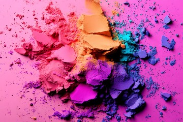 close up of colorful paint splashes
