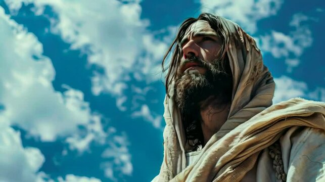 Ascension of Jesus Christ against the sky