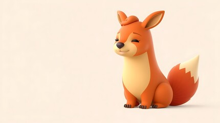 Obraz premium Adorable 3d Rendered Fox Illustration for Design